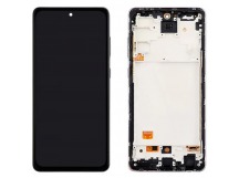 Дисплей для Samsung A725F Galaxy A72 в рамке + тачскрин (черный) (OLED Full size)