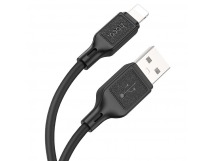 USB кабель шт.USB (A) - шт.Lightning 1,0м, 2,4А силиконовый, чёрный X90 "Hoco"