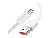 Кабель USB - Type-C для Xiaomi (6A, 120W, чип Turbo Charger) (тех.упак.) 1m Белый - OR