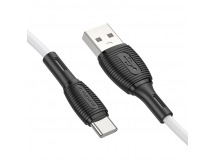 Кабель USB - Type-C Borofone BX86 Silicone 1m ip15 (Незамерзающий) Белый