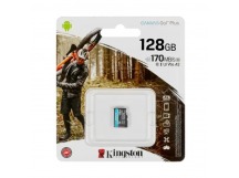 Карта памяти MicroSD 128GB Kingston Class 10 Canvas Go Plus UHS-I U3 V30 A2 (170/70 Mb/s) + SD адаптер