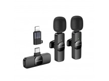 Микрофон потоковый беспроводной BOROFONE BFK15 (микрофон+микрофон+ресивер Type-C+iP) черный