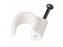Крепеж кабеля Rexant Скоба круглая с гвоздём 14 мм (белая) (50 шт)
