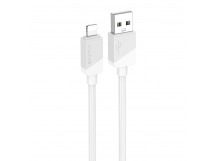 Кабель USB - Apple lightning Borofone BX107 (повр.уп) 12W 100см 2,4A  (white) (237432)