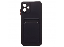 Чехол силиконовый Samsung A06 матовый цветной с визитницей черный