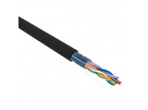 Кабель витая пара омедненный, F/UTP, CCA, CAT 5e, PE, 4PR, 24AWG, OUTDOOR, SOLID, черный, 305м PROco