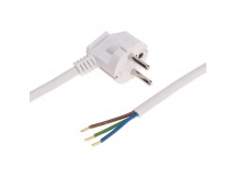 Шнур электрический с вилкой ПВС 3х1,5 мм2 1,5м (белый) Rexant