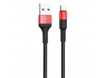 Кабель USB - Micro USB HOCO X26 1.0м 2.0A (черно-красный), шт