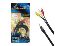 Кабель соединительный AUX на 3RCA AV16 (позолоченный након.) 3м