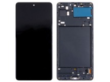 Дисплей для Samsung Galaxy A71 (A715F) модуль с рамкой Черный - (OLED) (Full Size)