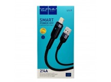 Кабель USB - Apple lightning HOCO U117 Grand, 1.2м, 2.4A (черный)