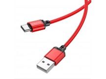 Кабель USB - Type-C BOROFONE BX87 (3A/1m/текстиль) красный