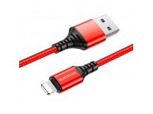 Кабель USB - Lightning BOROFONE BX54 (2.4A/1m/текстиль) красный