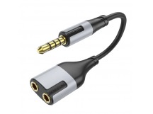 Аудиосоединитель разветвитель BOROFONE BL19 AUX 3,5мм+3,5мм на 3,5мм, 0,15м черный