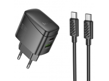 СЗУ с выходом USB Hoco CS61A (PD30W/QC/1USB C/1USB/кабель Type-C - Type-C) черное