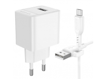 Адаптер Сетевой с кабелем Borofone BAS11A Erudite (повр. уп.) USB 2,1A/10,5W (USB/Micro USB)(238441)