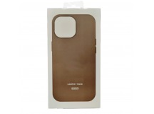 Чехол для iPhone 15 Pro Max кожаный Magsafe, светло-коричневый
