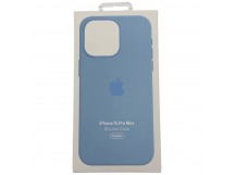 Чехол iPhone 15 Pro Max Silicone Case MagSafe OR с Анимацией Light Blue
