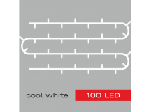 Гирлянда Kurato B002 НИТЬ белый провод, 10 метров, 100 диодов (белый холодный), шт