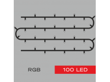 Гирлянда Kurato B002 НИТЬ темн.провод, 10 метров, 100 диодов (RGB), шт