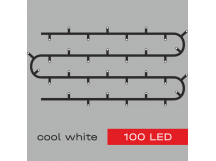 Гирлянда Kurato B002 НИТЬ темн.провод, 10 метров, 100 диодов (белый холодный), шт