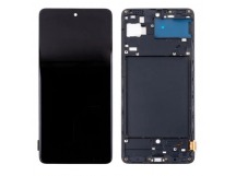 Дисплей для Samsung Galaxy A71 (A715F) модуль с рамкой Черный - (In-Cell)