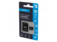 64Gb карта памяти MAXVI microSD + SD адаптер class10 UHC-I