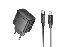 СЗУ с выходом USB Hoco CS61A (PD30W/QC/1USB C/1USB/кабель Type-C - Lightning) черное