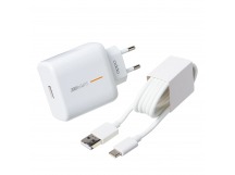 Адаптер Сетевой SuperVooc для Realme/Oppo USB 65W + кабельType-C/USB (B) (white)
