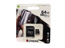 Карта памяти Kingston 1 Micro SD (с адаптером), 64gb, черная