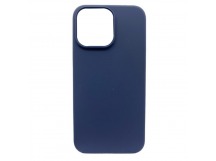 Чехол iPhone 14 Pro Max Silicone Case (c Лого) №08 Полуночный Синий