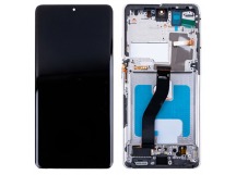 Дисплей для Samsung Galaxy S21 Ultra (G998B) модуль с рамкой Серебро - (OLED) (Full Size)