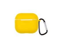 Чехол для наушников AirPods 4 Silicone Case с карабином желтый