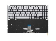 Клавиатура для Asus R565JA серебро с подсветкой