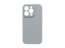 Чехол Silicone Case NEW без лого для Apple iPhone 15 Pro/6.1 (защита камеры) (026) светло-серый