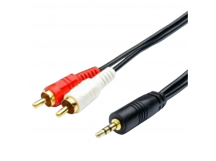 Шнур 2RCAшт. - шт.3,5мм 1,5м Gold "GoPower"