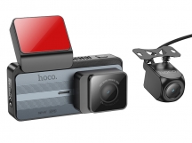 Автомобильный видеорегистратор HOCO DV12 WiFi с дисплеем 2K и GPS и задней камерой (черный)