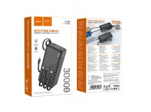 Внешний аккумулятор Hoco J146B, 30000mAh, встроенный кабель Micro/Apple/Type-c/USB, черный