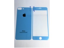 Защитное стекло iPhone 7 Plus /8 Plus Diamond комплект синее перед/зад