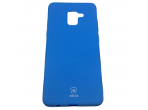 Чехол Samsung A8 Plus (2018) Siberia MIX Soft touch голубой