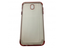 Чехол Samsung J7 (2017)/J730F силикон Laser ободок хром красный