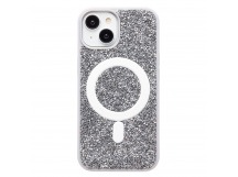 Чехол-накладка - SM029 POSH SHINE SafeMag для "Apple iPhone 15" россыпь кристаллов (white ti(237170)