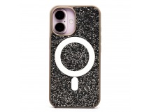 Чехол-накладка - SM029 POSH SHINE SafeMag для "Apple iPhone 16" россыпь кристаллов (gray tit(237142)