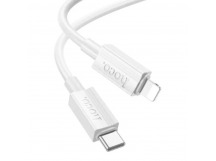 Кабель Type-C - Lightning Hoco X113 (3A, 27W, PD, оплетка нейлон) Белый