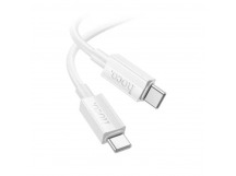 Кабель Type-C - Type-C Hoco X113 (3A, 60W, PD, оплетка нейлон) Белый