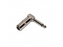 Штекер 6,3мм моно на кабель угловой, металл