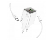 Адаптер Сетевой с кабелем Hoco N46 Glorious USB/Type-C 3A/20W (Type-C/Type-C) (white) (236175)