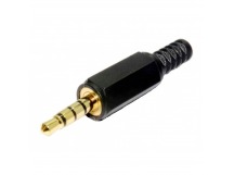 Штекер 3,5 мм стерео 4С, пластик Gold