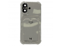 Чехол для iPhone 16 с отделением для карт Card Case прозрачный