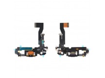 Шлейф для iPhone 12/12 Pro + разъем зарядки + микрофон (черный) 100%